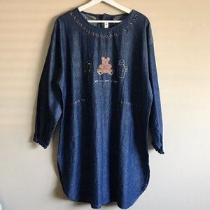 Kuma Heart Women’s Denim Knee Length Dress‎